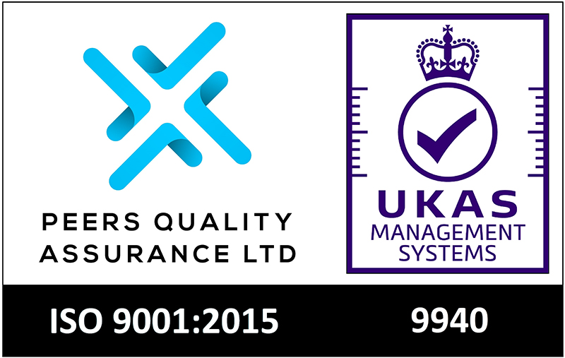 PQAL & Purple On White UKAS 9001 Logo