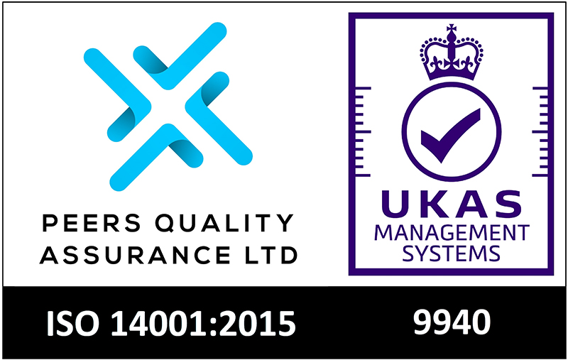 PQAL & Purple On White UKAS 14001 Logo